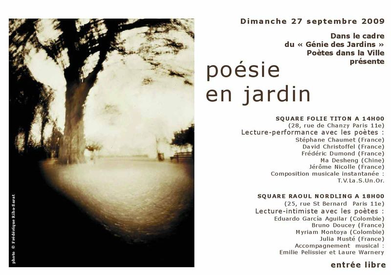 Poesie en jardin 27 septembre 2009