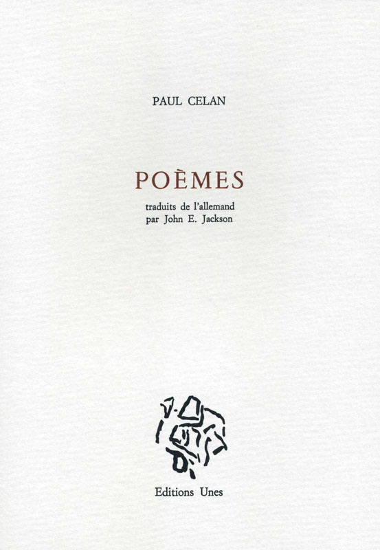 Paul Celan, Poèmes, traduction de J.E. Jackson, vignette de couverture Miklos Bokor, 1987