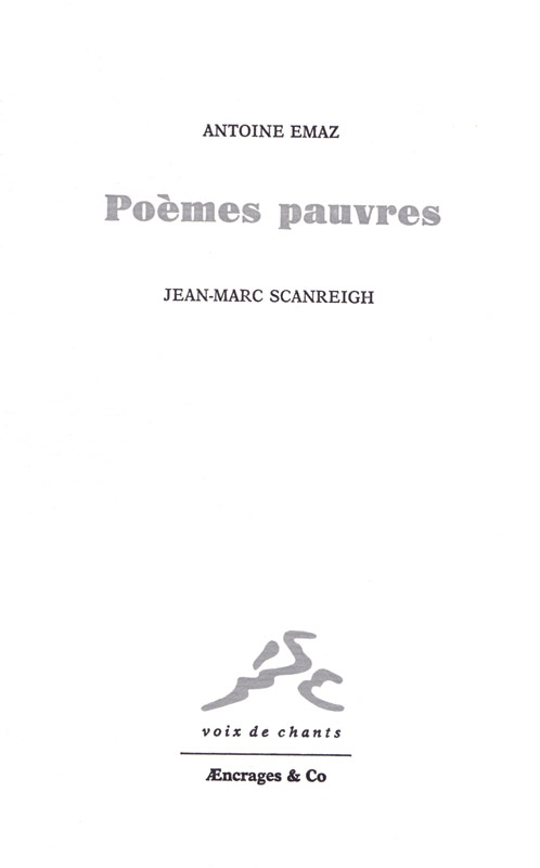 Emaz poèmes pauvres 