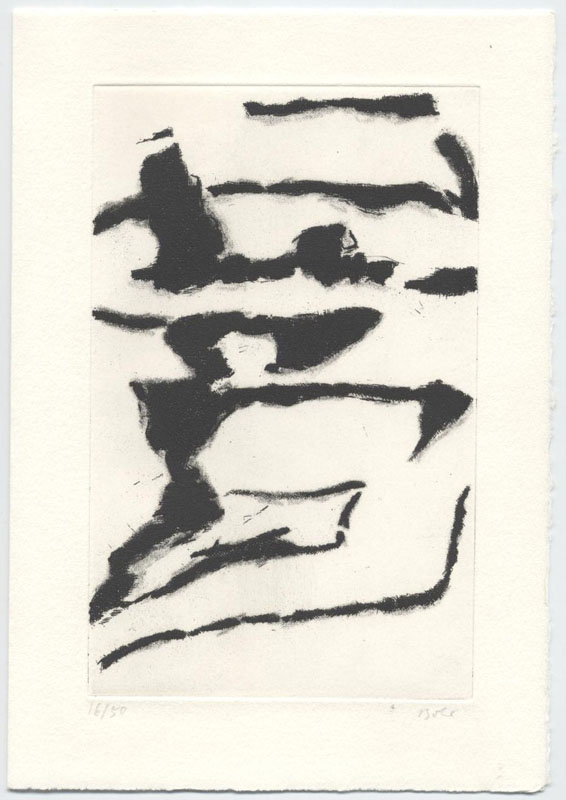 Miklos Bokor, eau-forte, tirage de tête, André du Bouchet,  Verses,  Editions Unes, 1990