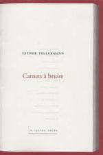 Tellermann, carnets
