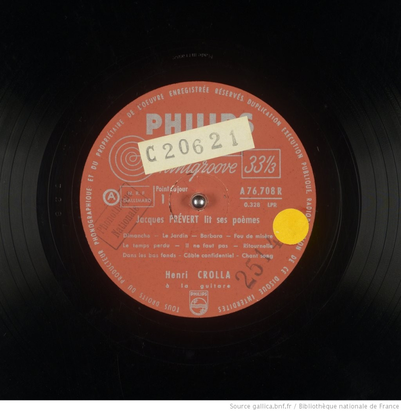 Prévert  image du disque