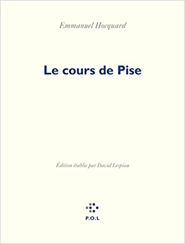Emmanuel Hocquard  le cours de Pise