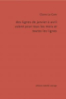 Claire le Cam  des lignes