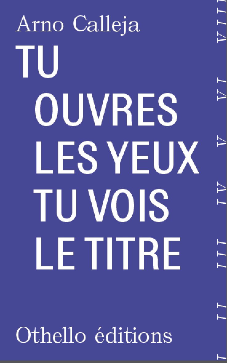 Arno Calleja  tu ouvres les yeux tu vois le titre