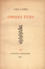 Paul Valéry  choses tues