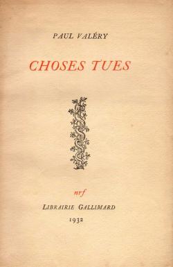 Paul Valéry  choses tues